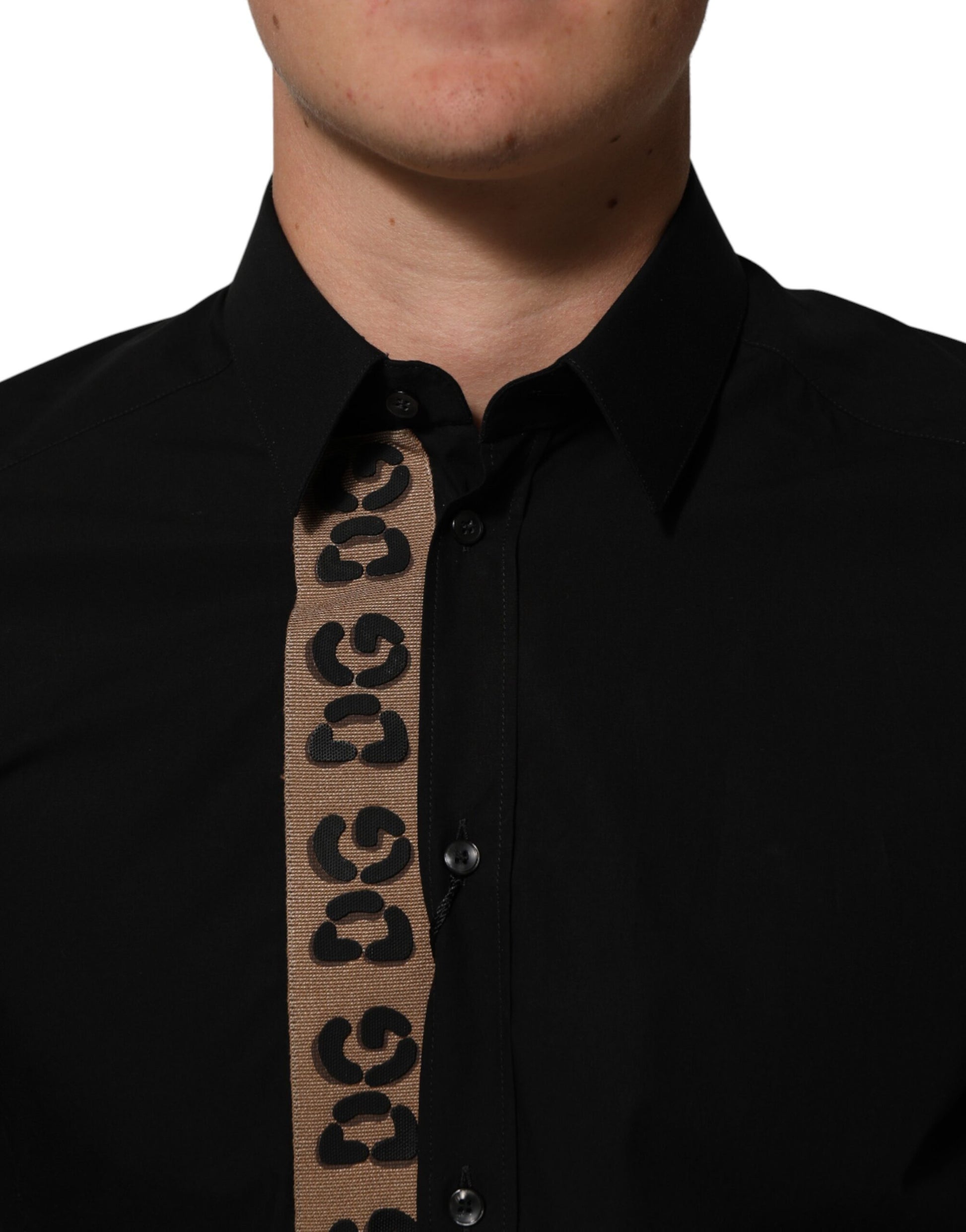 Black DG Cotton Collared MARTINI Dress Shirt