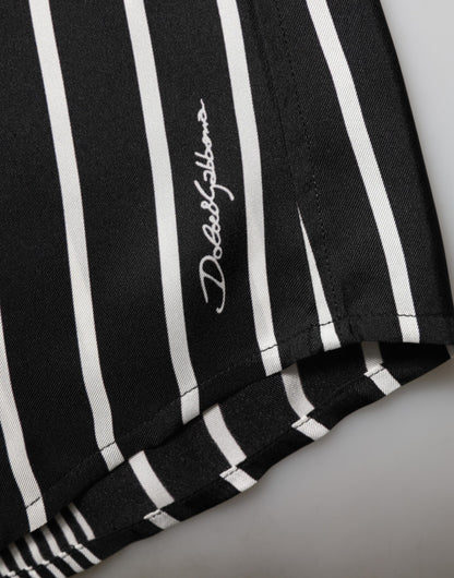 Black White Stripes Men MARTINI Dress Shirt