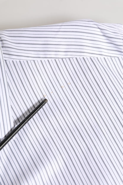 White Stripes Long Sleeves GOLD Dress Shirt