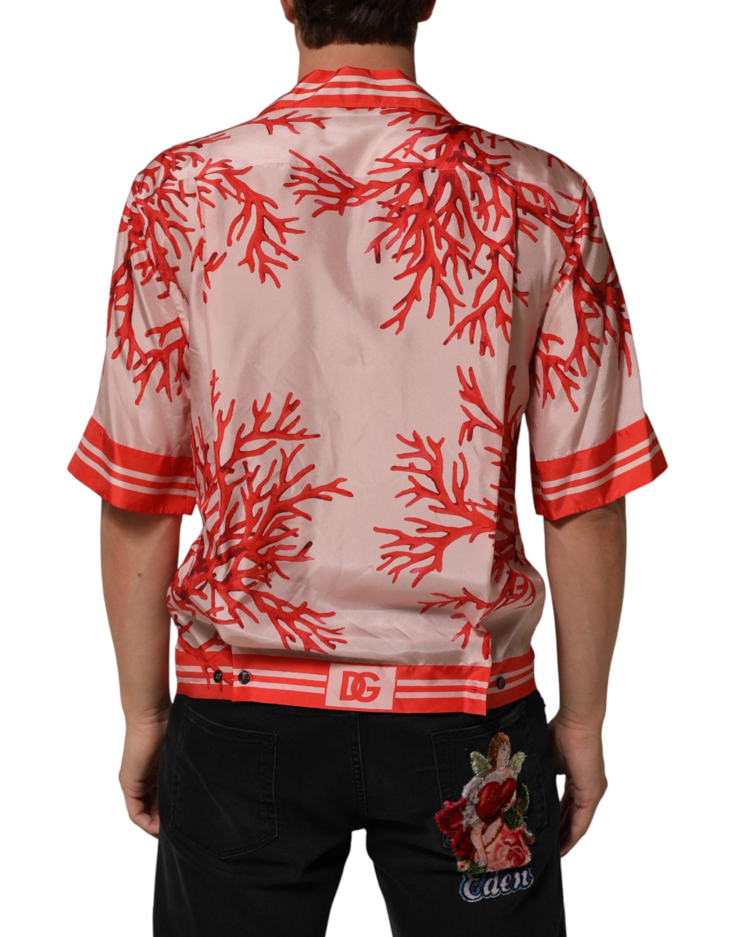 Red Corals Short Sleeves Collared Shirt