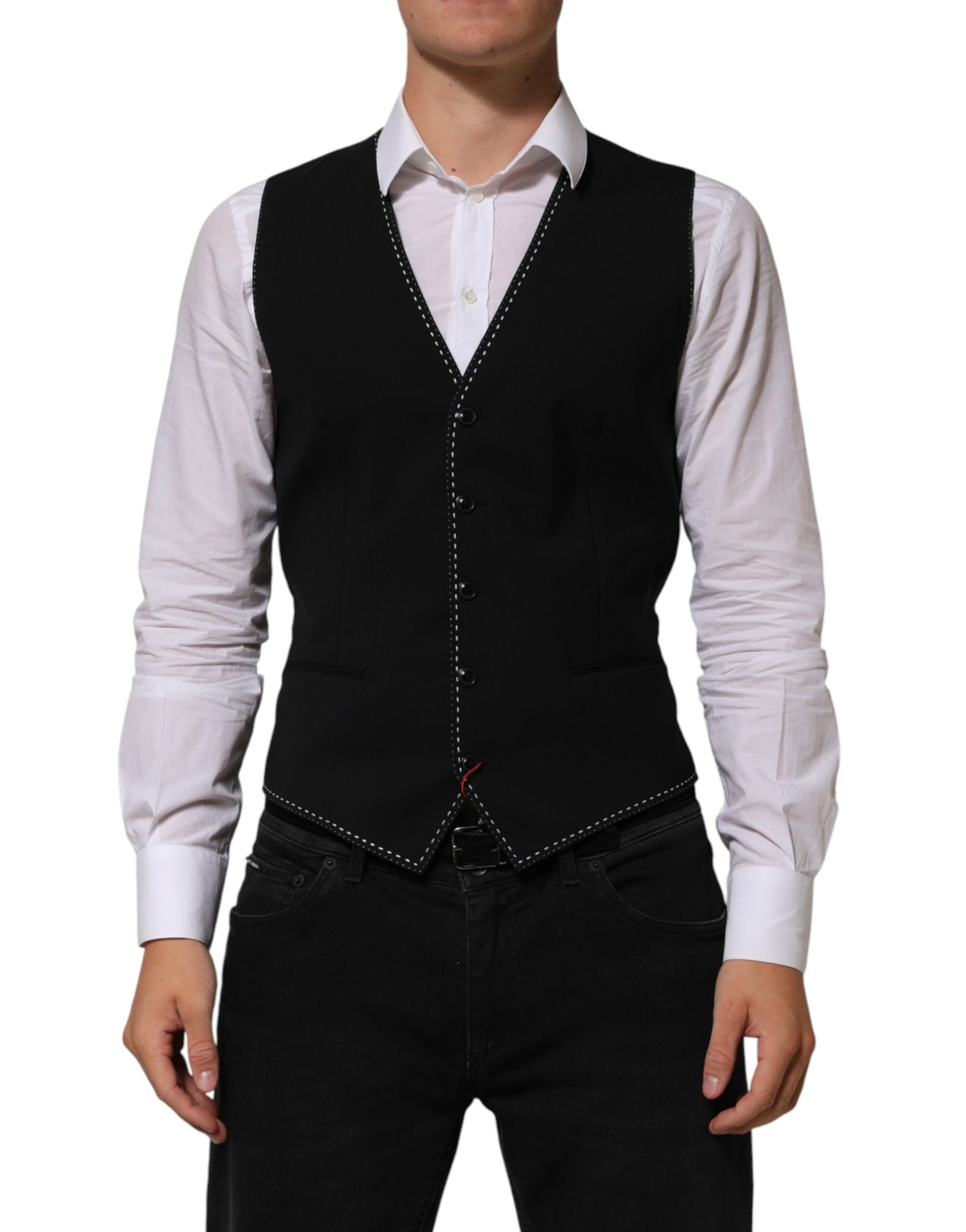 Black Wool Dress Formal Men Waistcoat Vest