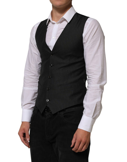 Black Wool Men Dress Formal Waistcoat Vest
