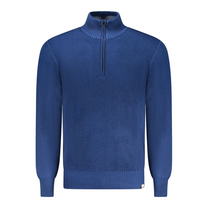 Blue Nylon Men Sweater