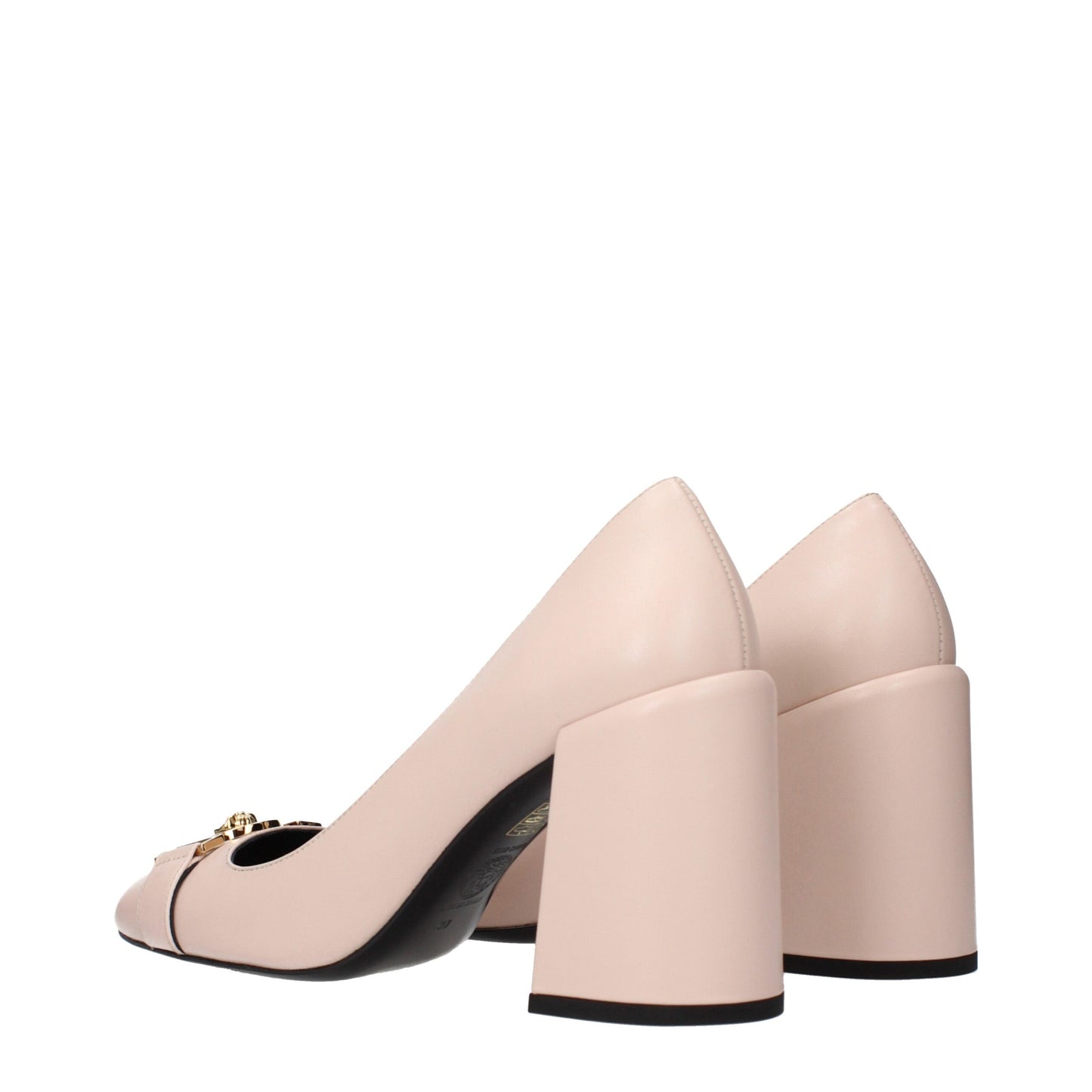 Pink Leather High Heel Pumps