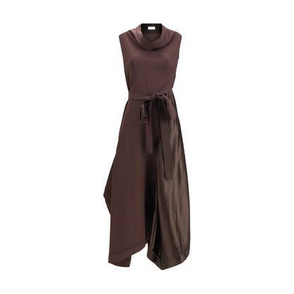 Brown Viscose Cocktail Dress