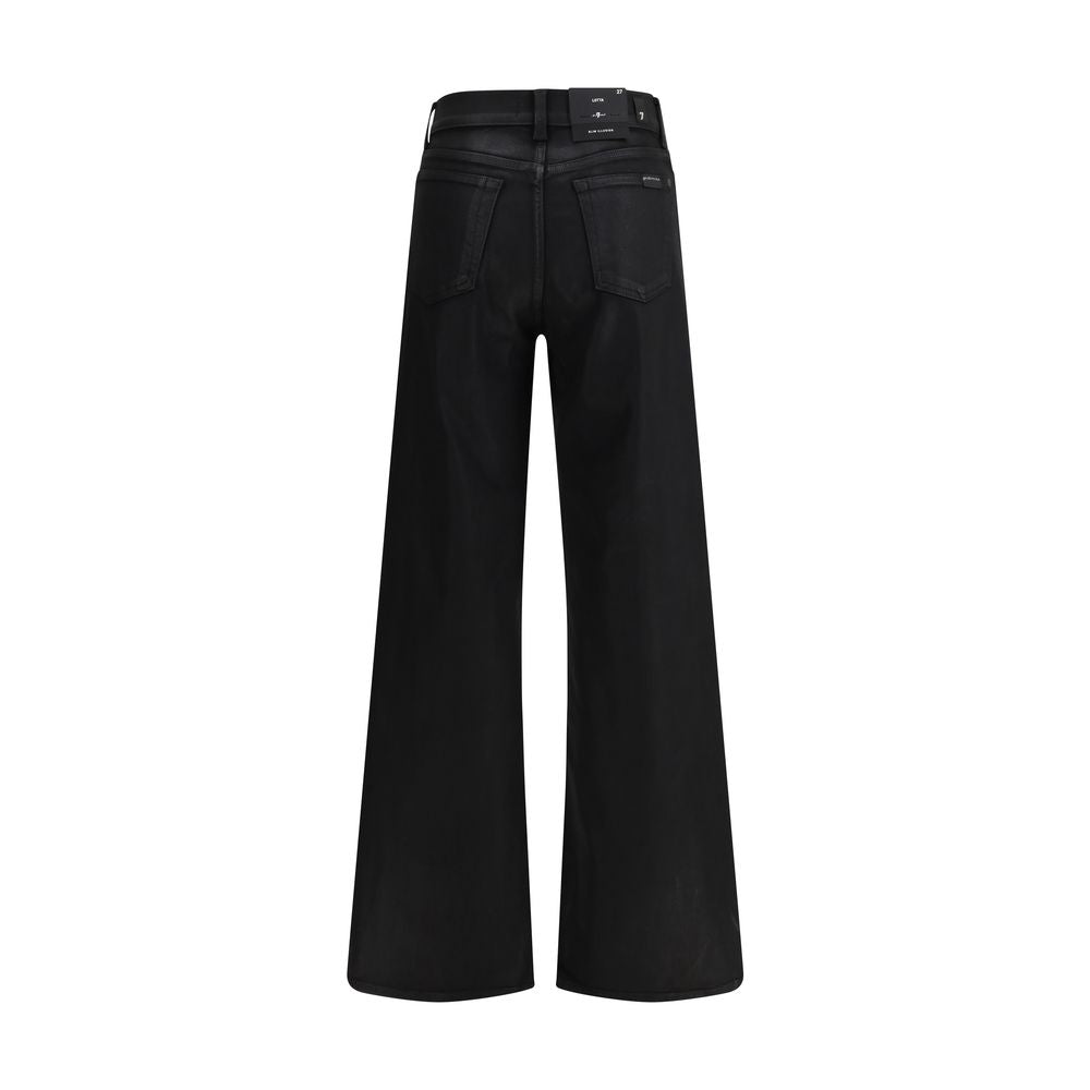 Black Cotton Flared Jeans