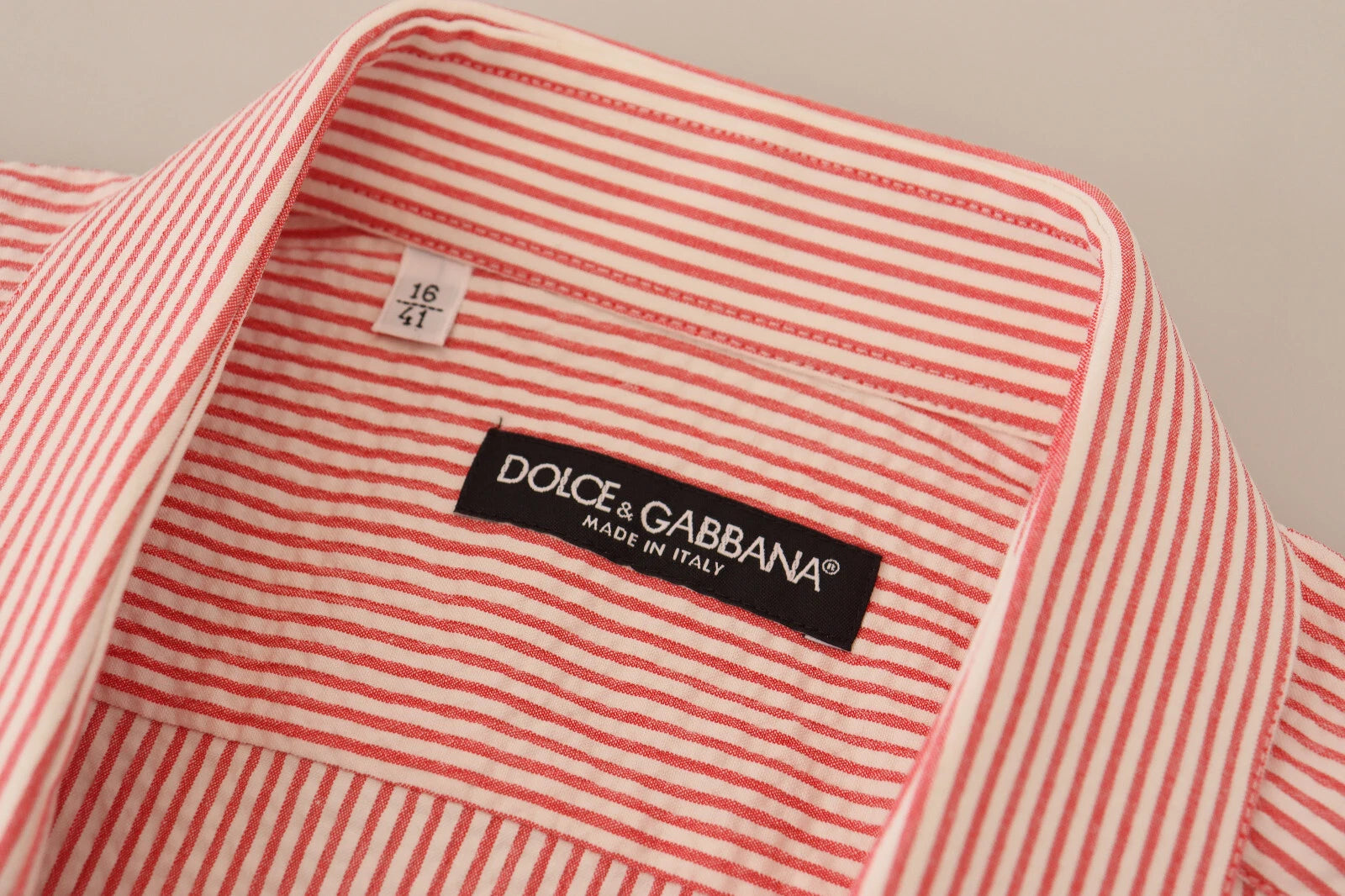 Red White Striped Cotton Short Sleeve Shirt