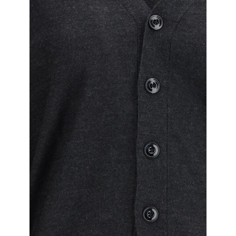 Gray Merino Wool Cardigan