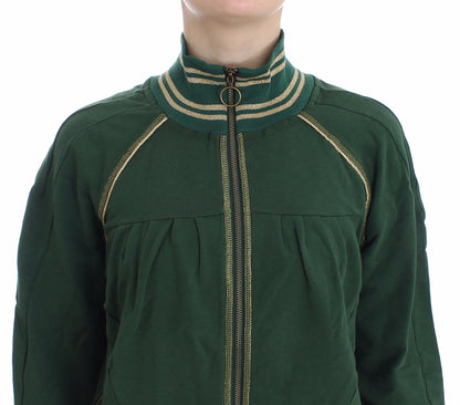 Green Mock Zip Cardigan Sweatshirt Sweater Jacket