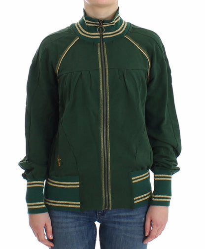 Green Mock Zip Cardigan Sweatshirt Sweater Jacket