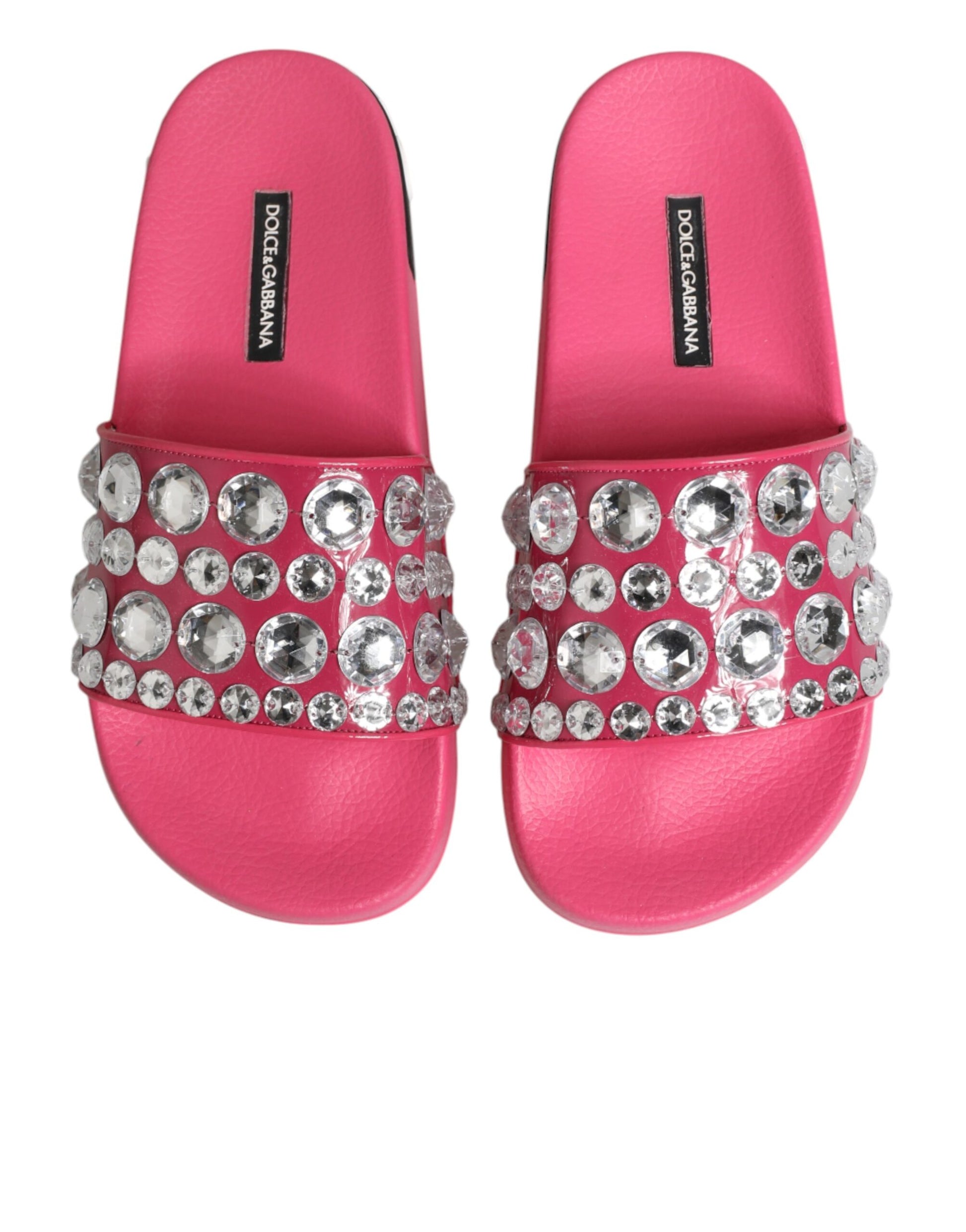 Pink Crystal Slides Sandals Beachwear Shoes