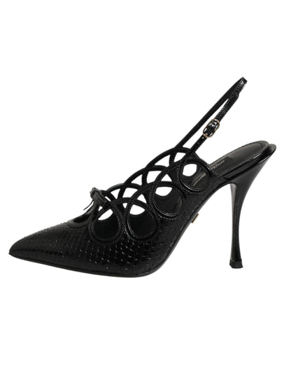 Leather High Heels Slingback Shoes