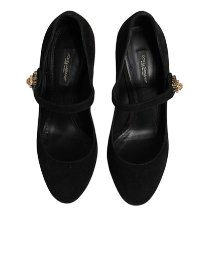 Black Embellsihed High Heels MARY JANES Shoes