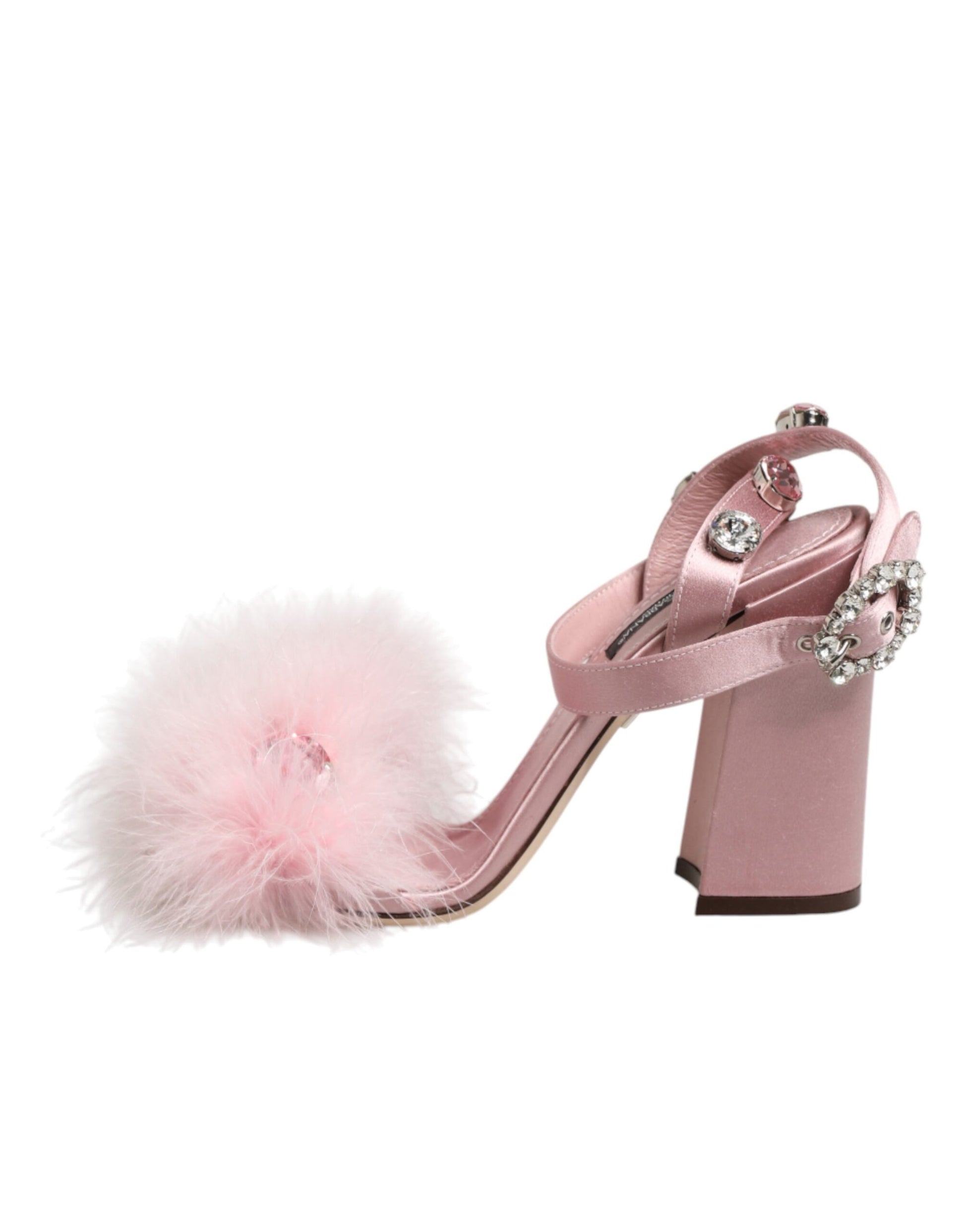 Pink Sequined Ankle Strap Sandals Shoes