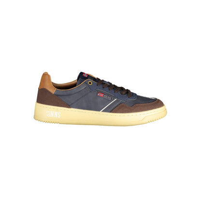 Blue Polyurethane Men Sneaker