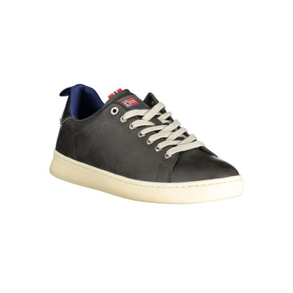 Black Polyurethane Men Sneaker