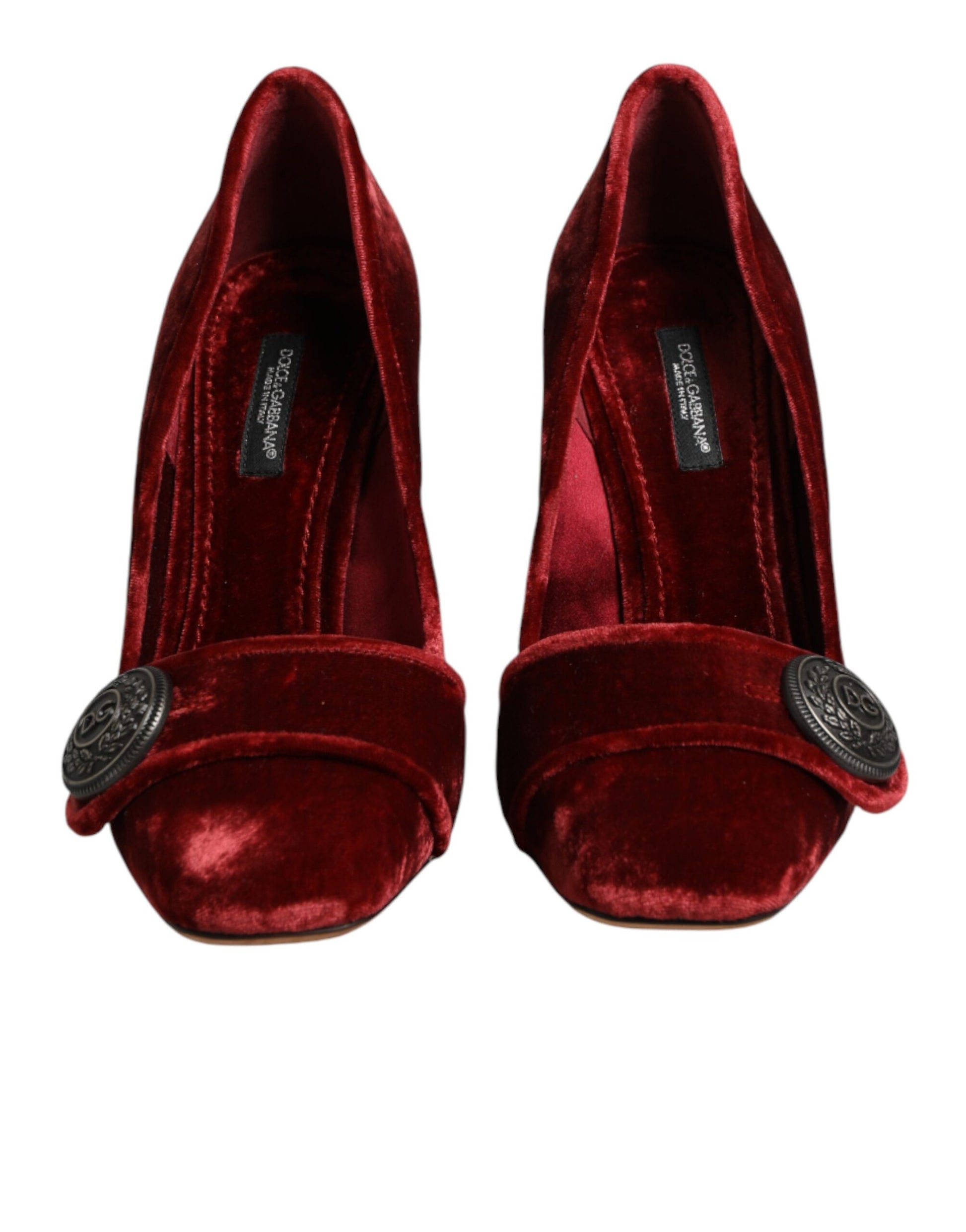 Red Velvet Embellished Heels Pumps  Shoes