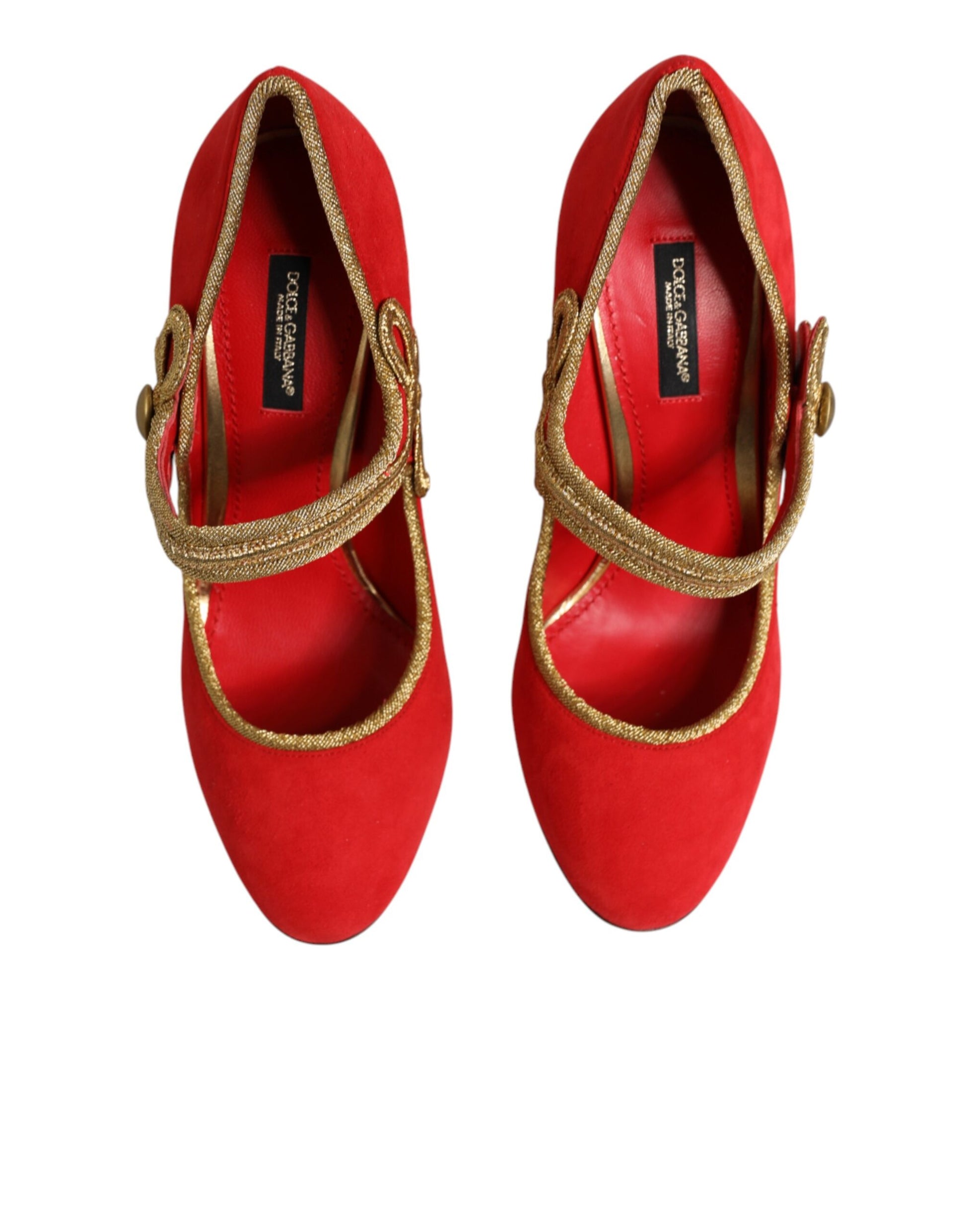 Red Embellished MARY JANES Pumps  Shoes