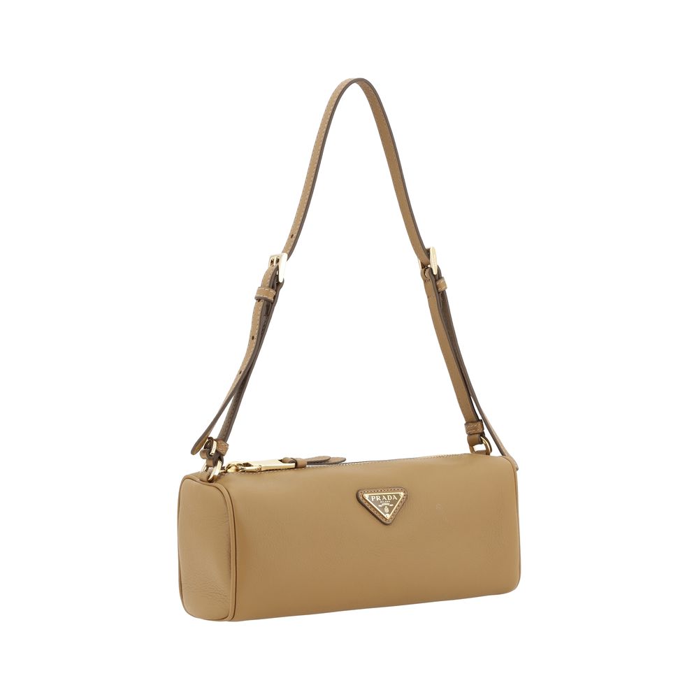 Beige Calf Leather Bos Taurus Shoulder Bag