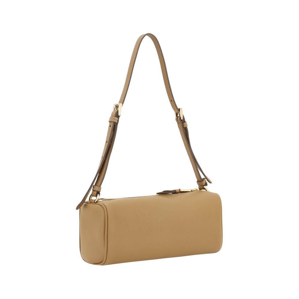 Beige Calf Leather Bos Taurus Shoulder Bag