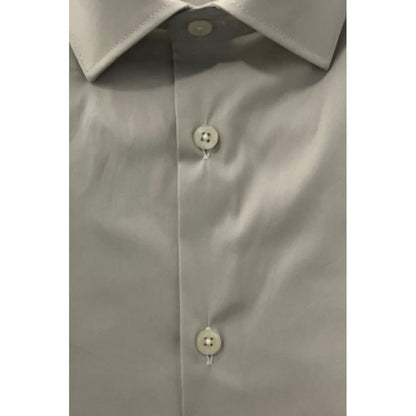Beige Cotton Men Shirt