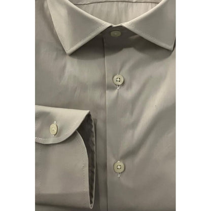 Beige Cotton Men Shirt