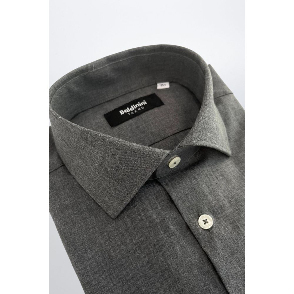 Gray Cotton Men Shirt