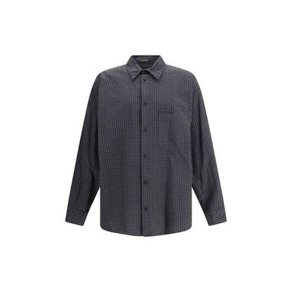 Black Wool Pattern Shirt