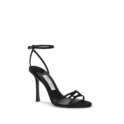 Black Calf Leather Bos Taurus Stiletto Heel Sandals