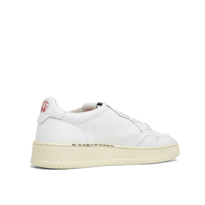 White Leather Low Top Sneakers