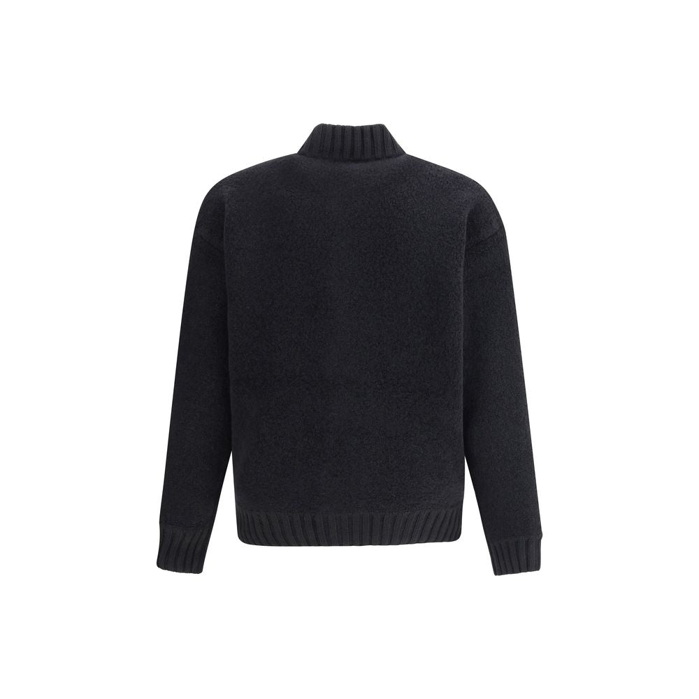 Black Merino Wool Bomber