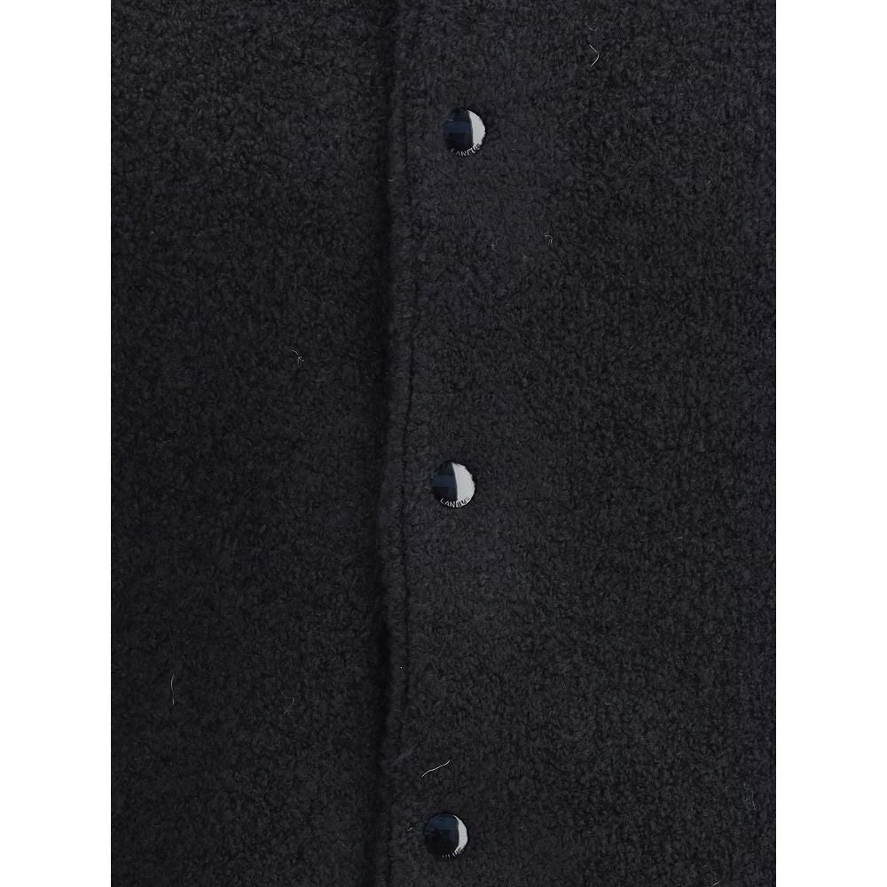 Black Merino Wool Bomber