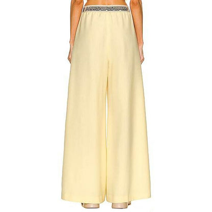 Yellow Wool Casual Pants
