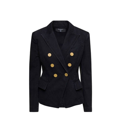 Black Cotton Blazer