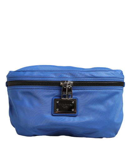 Blue Logo Plaque Nylon Waist Fanny Pack Men's Borse Bag