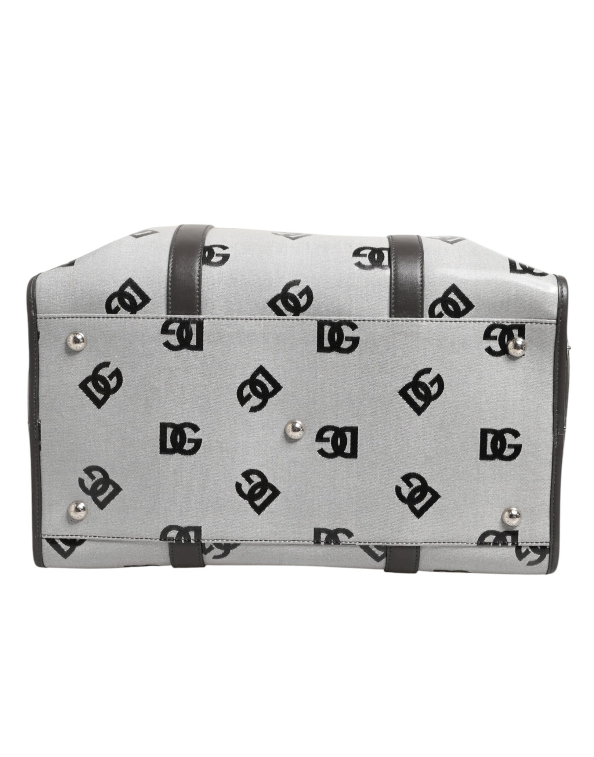 White DG Logo Pet Carrier Logo Plaque Top Handle Bag