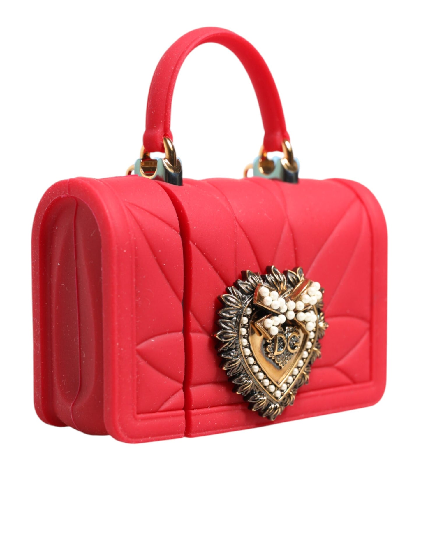 Red Silicone Devotion Heart Cover Bag Women Airpods Case