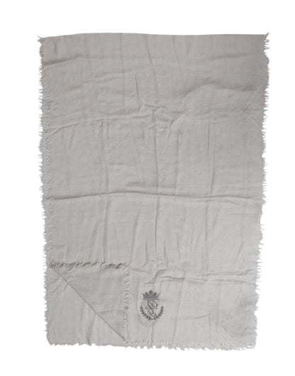 Gray Cashmere Knit Fringes Neck Foulard 67cm x200cm Foulard Scarf