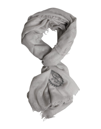 Gray Cashmere Knit Fringes Neck Foulard 67cm x200cm Foulard Scarf