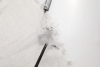 Gray Cashmere Knit Fringes Neck Foulard 67cm x200cm Foulard Scarf