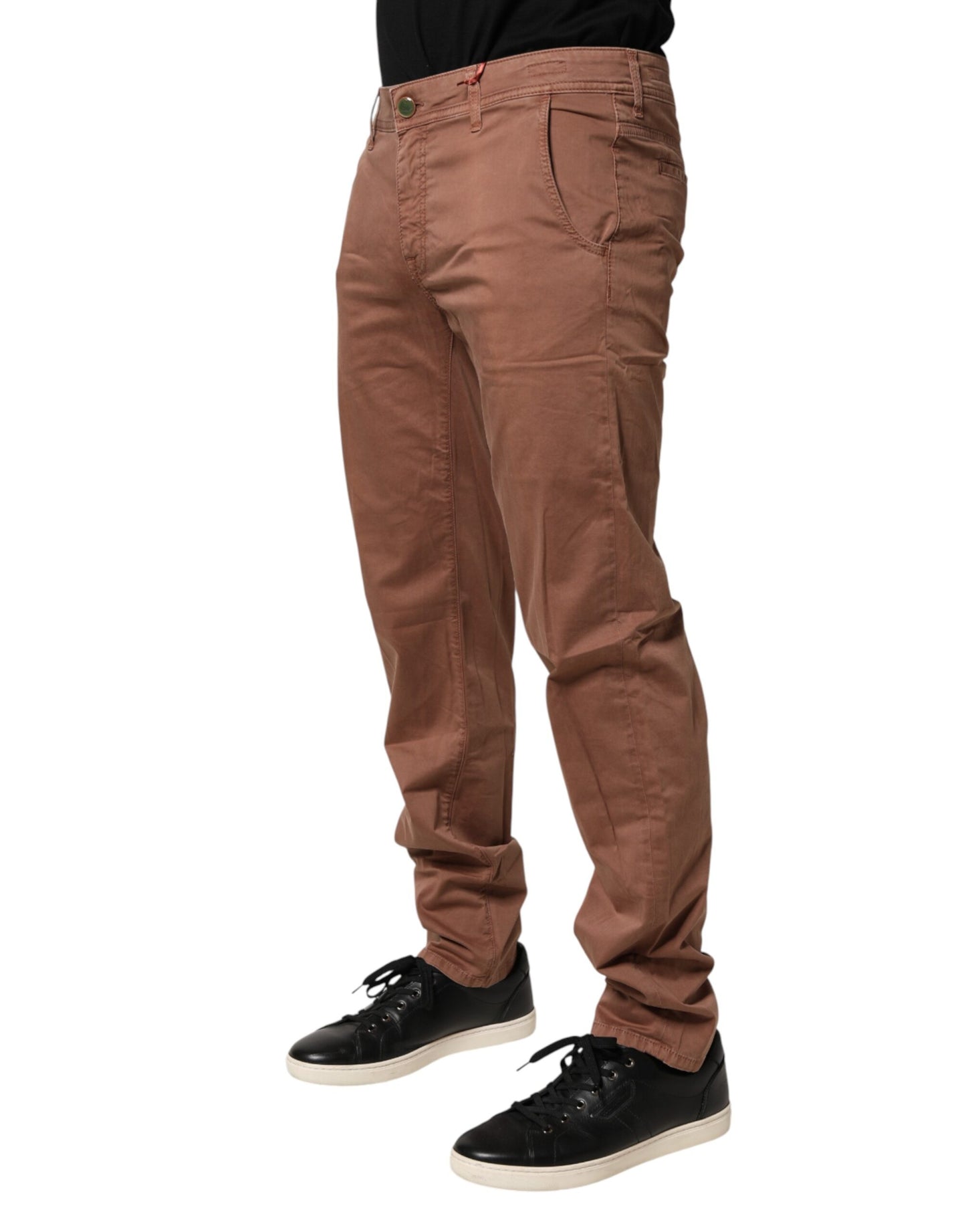 Brown Mid Waist Skinny Fit Denim Men Trouser Jeans