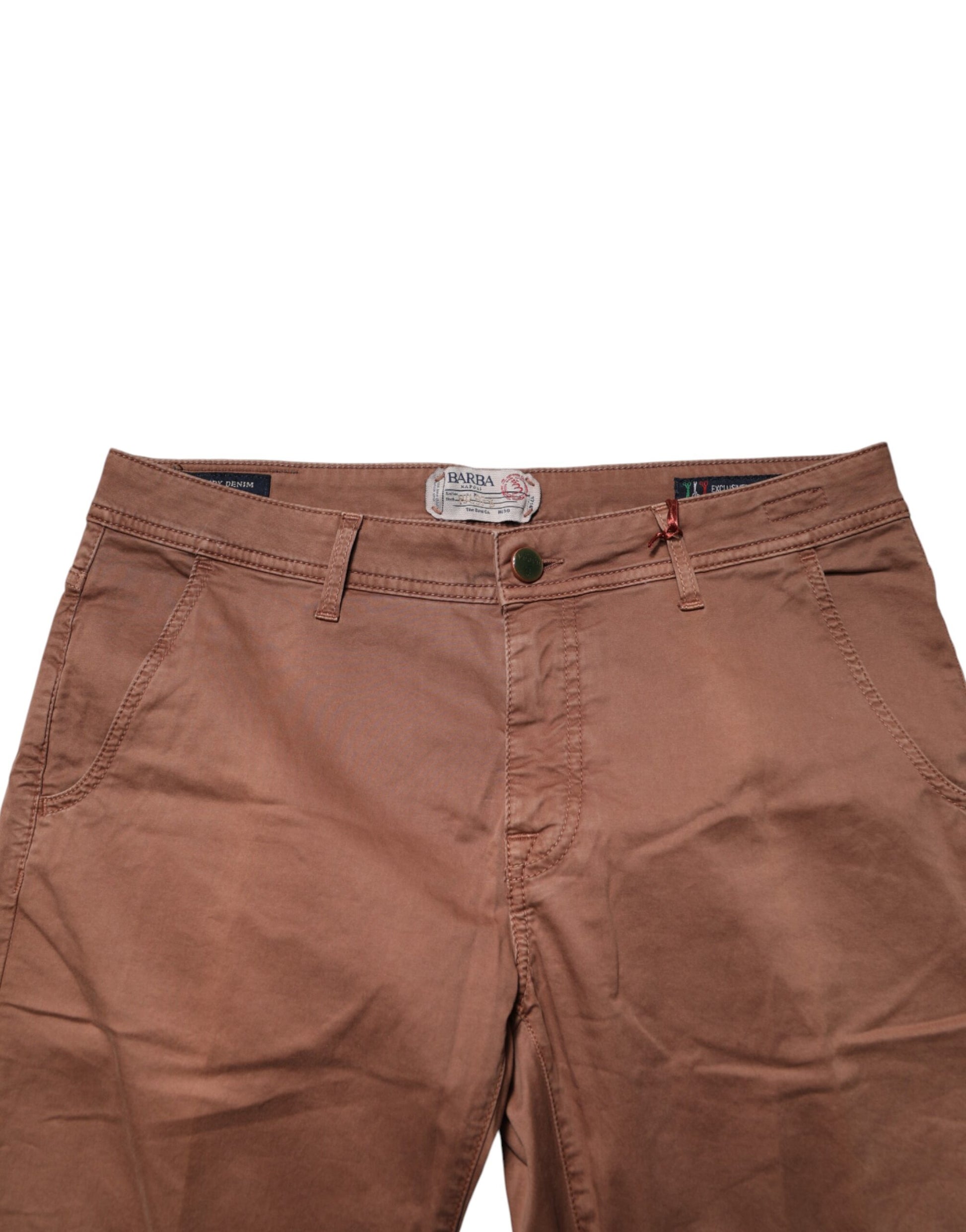 Brown Mid Waist Skinny Fit Denim Men Trouser Jeans