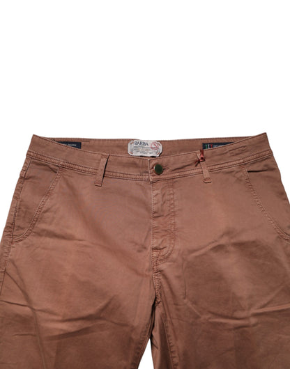 Brown Mid Waist Skinny Fit Denim Men Trouser Jeans