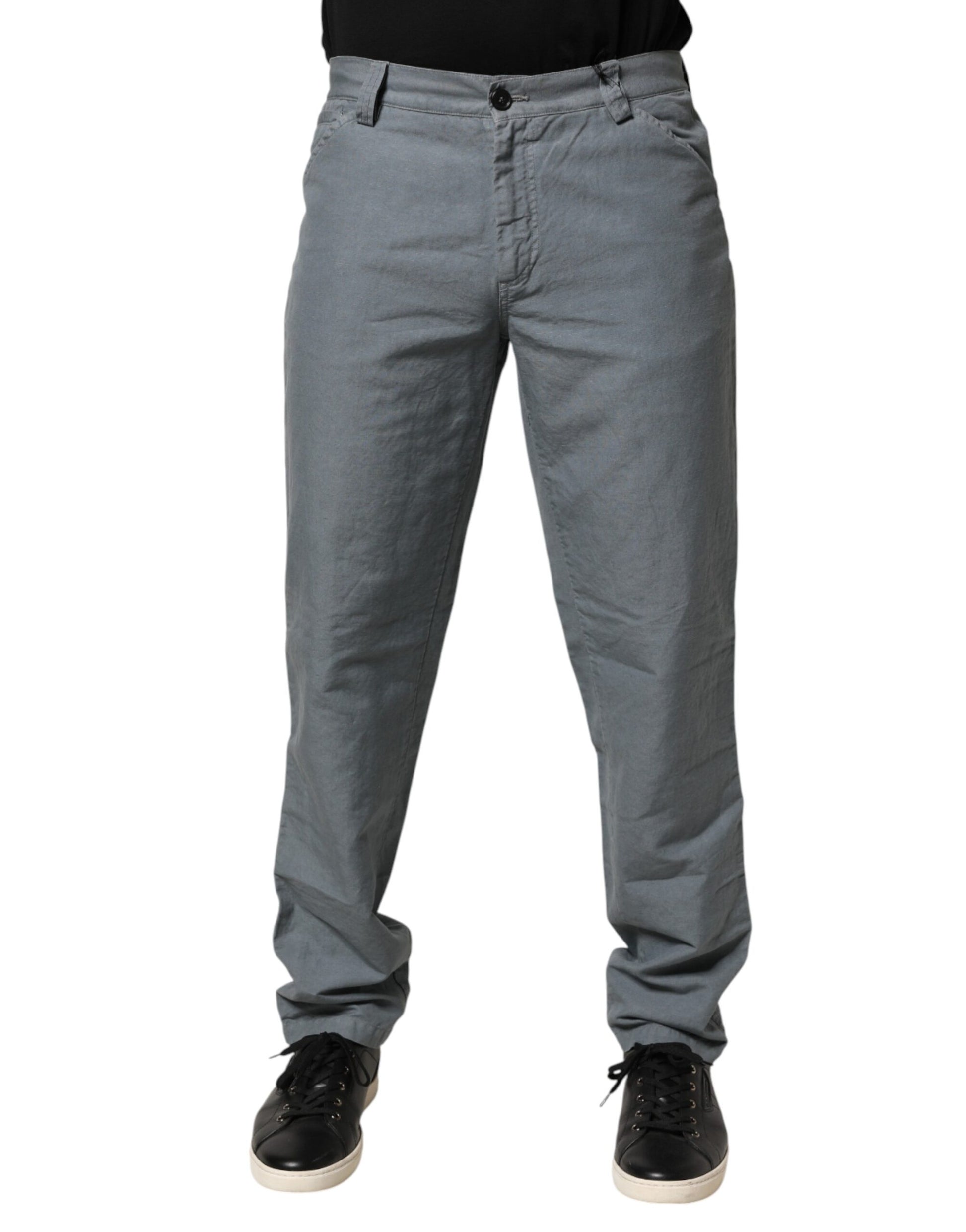 Gray Cotton Regular Fit Men Denim Trouser Jeans