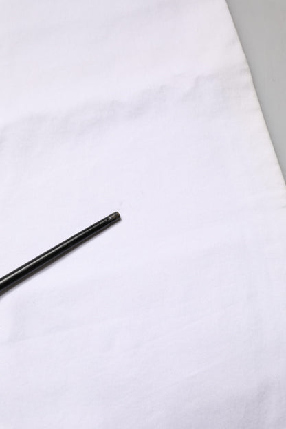 White Cotton Skinny Fit Mid Waist Denim Trouser Jeans