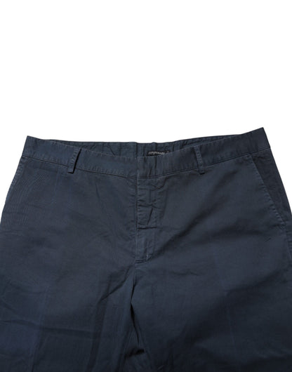 Blue Skinny Fit Mid Waist Men Chino Trouser Pants