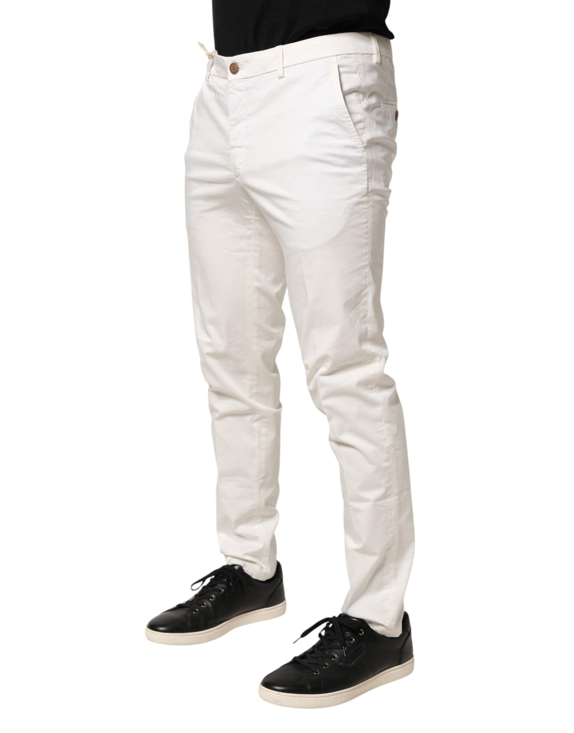 White Tapered Dress Formal Trouser Pants
