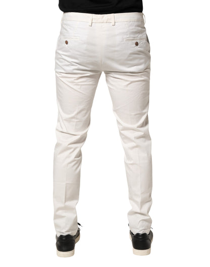 White Tapered Dress Formal Trouser Pants
