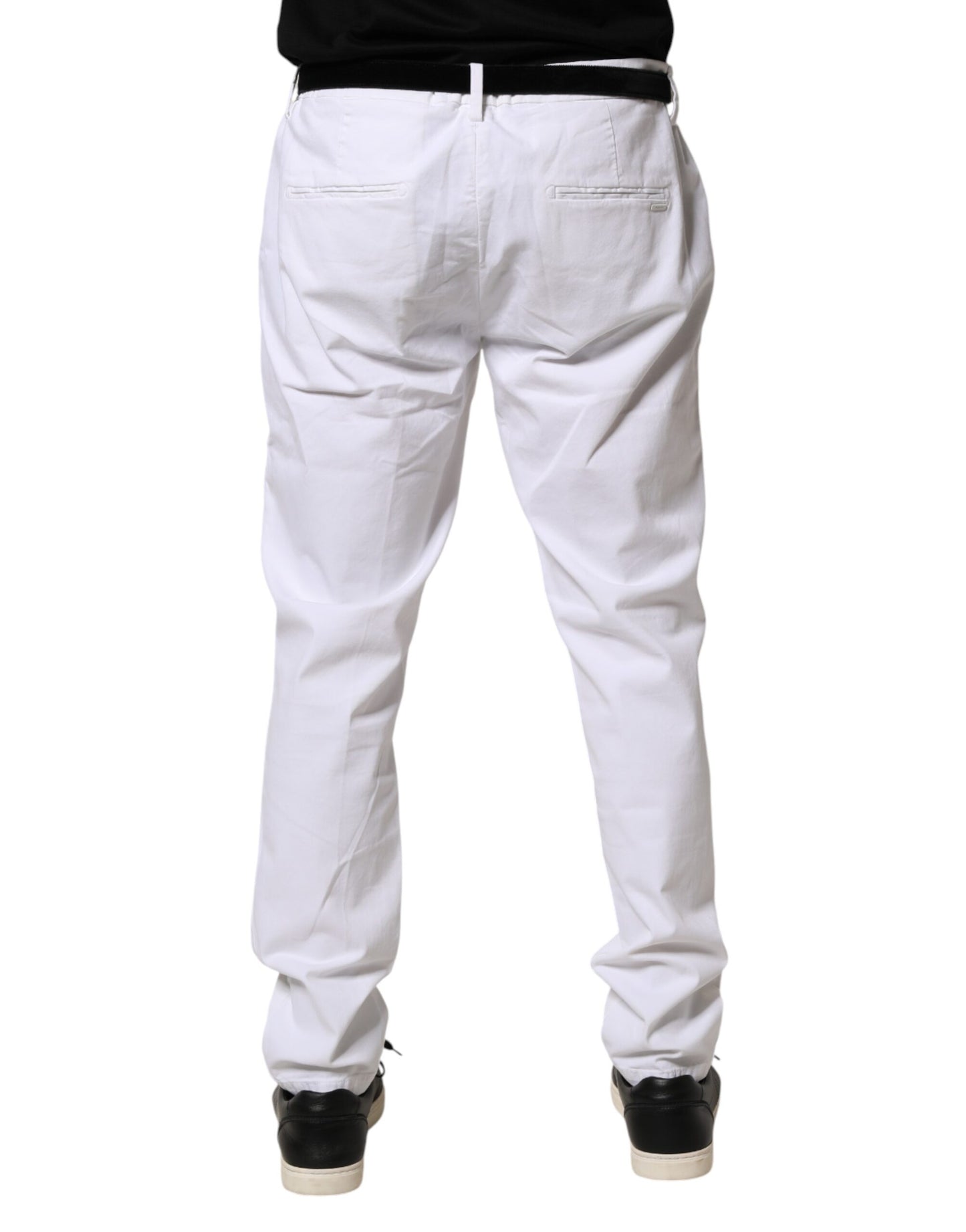 White Skinny Fit Mid Waist Men Denim Trouser Jeans
