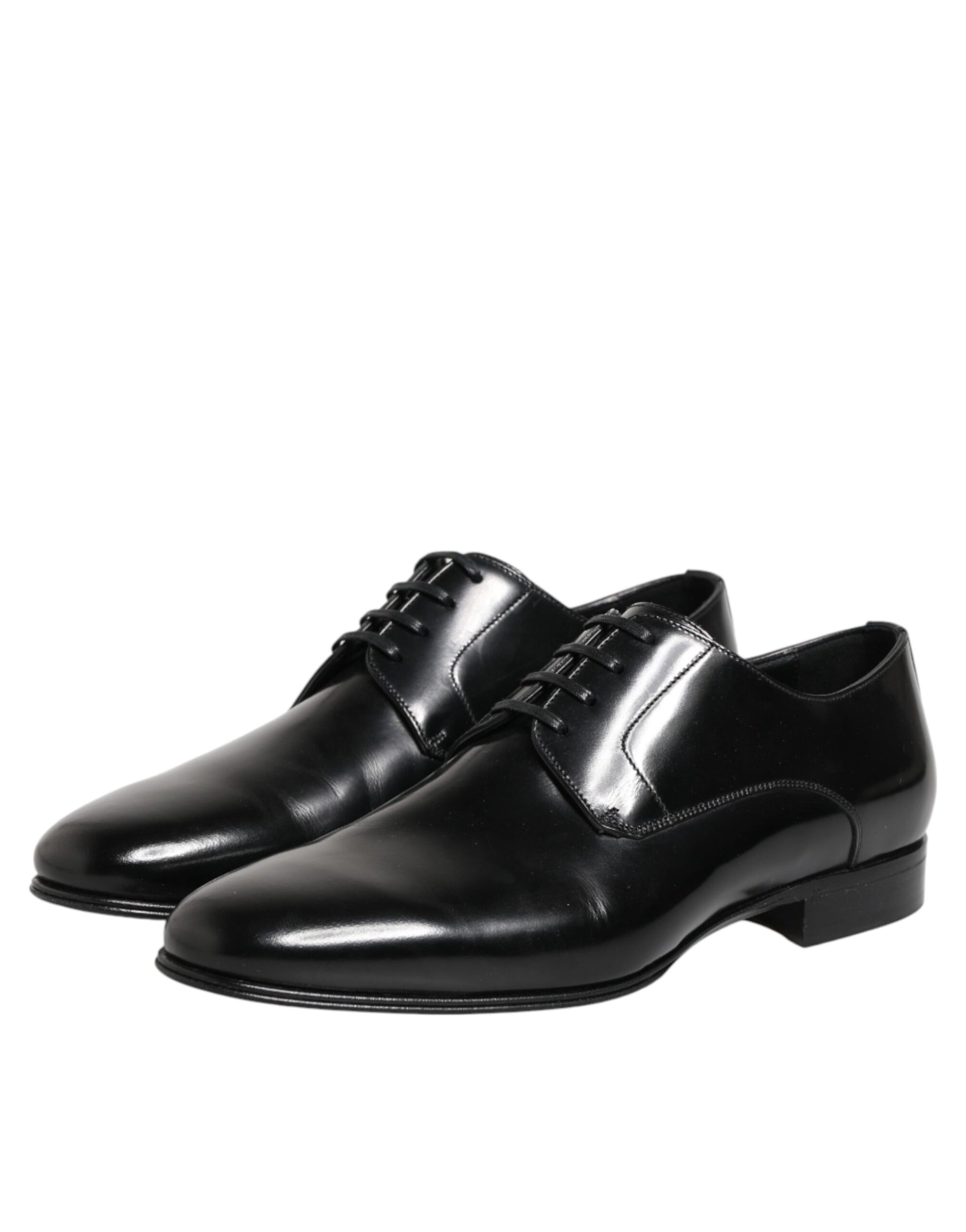 Black Calfskin Leather Derby Men Dress Shoes